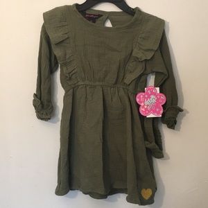NWT Delia’s Girl Green Heart 100% Cotton Dress & Headband